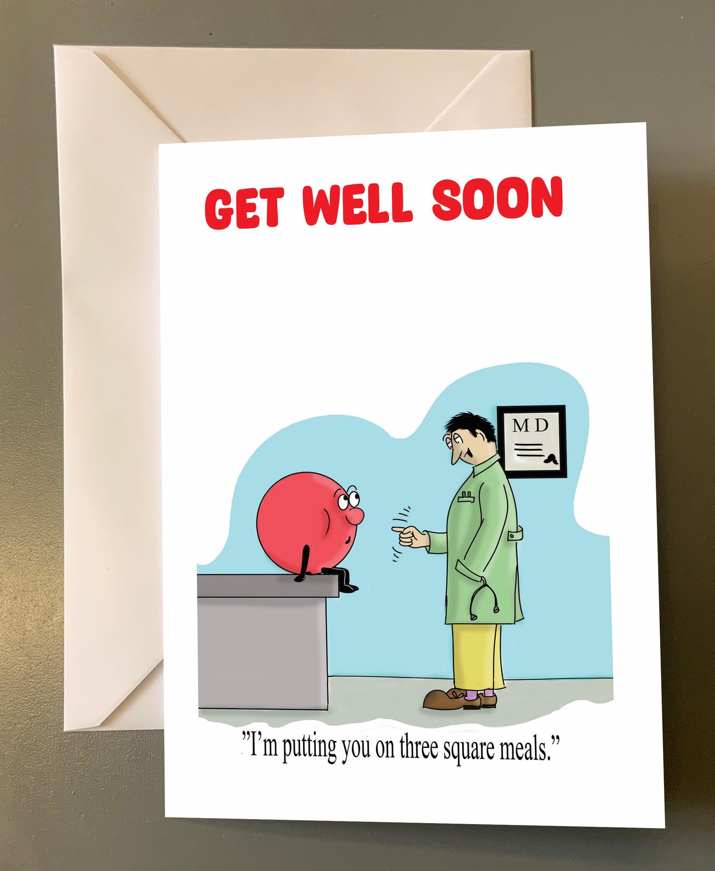 Three Square Meals Get Well Soon card